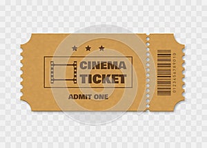 Cinema ticket isolated on white background