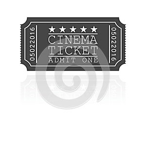 Cinema ticket vector illustration icon