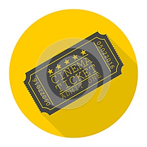 Cinema ticket vector illustration icon