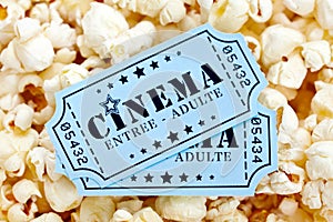 Cinema tickets and popcorn