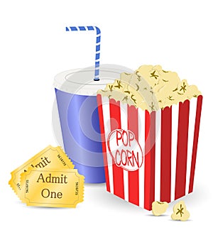 Cinema tickets and popcorn