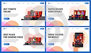 Cinema time landing web page set