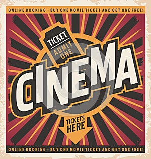Cinema vintage poster design