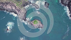 Cinemagraph Aerial of Oedolgae Rock at Jeju Island, South Korea