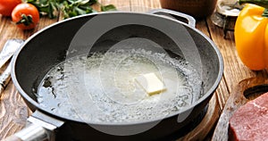 Cinemagraph - Butter melting in a frying pan.