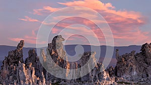 Cinemagraph Continuous Animation. Tufa towers rock formation in Mono Lake.