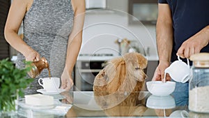 Cinemagraph - Couple on the kitchen cooking together.