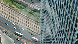 Cinemagraph of traffic on Ayalon highway from Azrieli tower view in Tel Aviv