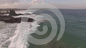 Cinematic Aerial footage of the Cathedral Rocks, Kiama
