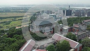 Cinematic Aerial Kuandu Museum of Fine Arts and TNUA Library, Taiwan, Aerial