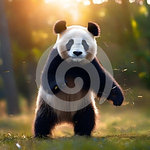 Cinematic photo, panda