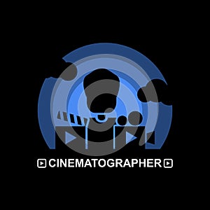 CINEMATOGRAPHER Silhouette clipart stock free download