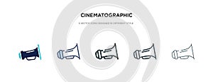 Cinematographic announcer icon in different style vector illustration. two colored and black cinematographic announcer vector