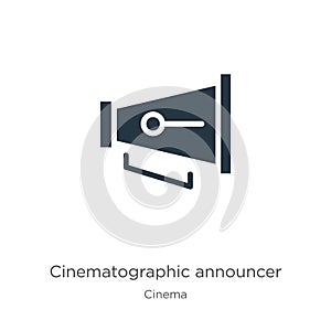 Cinematographic announcer icon vector. Trendy flat cinematographic announcer icon from cinema collection isolated on white