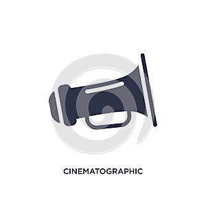 cinematographic announcer icon on white background. Simple element illustration from cinema concept