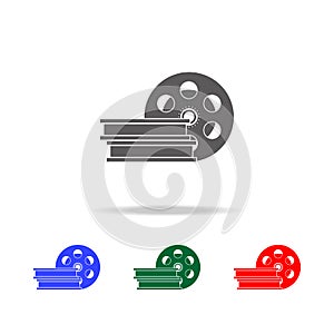 cinematographic tape icon. Elements of cinema and filmography multi colored icons. Premium quality graphic design icon. Simple ico