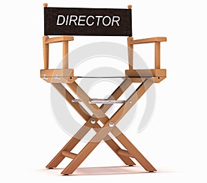 Cinematography: directors chair on white photo