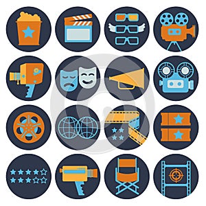 Cinematography flat Icons.