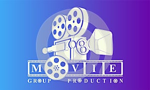 Cinematography logo background vector