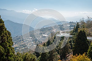 Cingjing Skywalk mountain village view in Nantou county, Taiwan