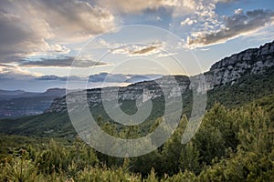 Cingles del Berti cliffs at sundown