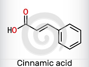 Cinnamic acid molecule. Skeletal chemical formula