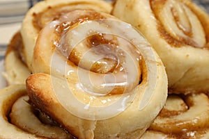 Cinnamin bun close up