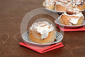 Cinnamon bun on a plate