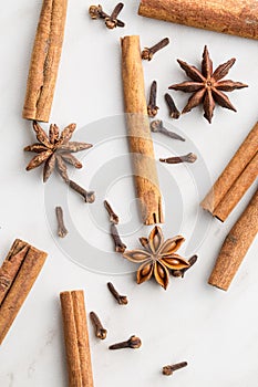 Cinnamon, clove and anise star.