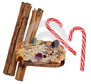 Cinnamon Fruit Cake and Candy Cane Candies