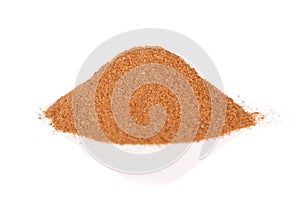 Cinnamon ground isolated on white background