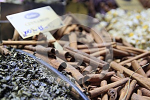 Cinnamon on Istambul market photo
