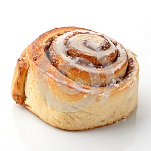 Cinnamon roll isolated on white background