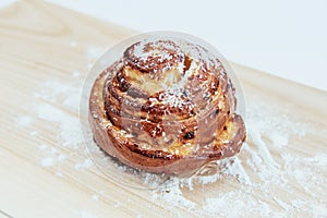 Cinnamon roll swirl bun with coconut