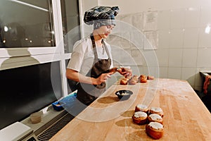 Cinnamon rolls sprinkled with icing