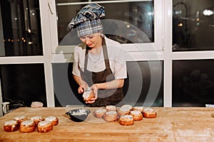 Cinnamon rolls sprinkled with icing