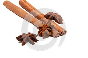 Cinnamon spice sticks isolated