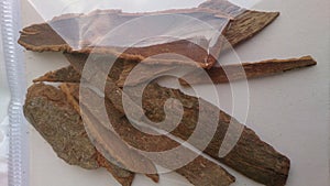 cinnamon spice in the transparent paking