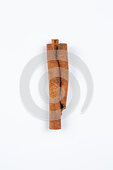 A cinnamon stick on white background