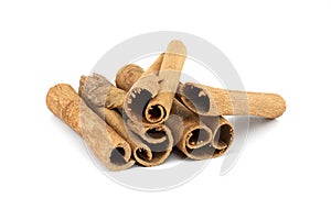 Cinnamon sticks bundle isolated on white