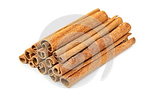 Cinnamon sticks isolated on white background