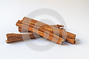 Cinnamon sticks isolated on white background