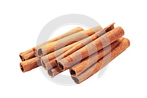 Cinnamon sticks isolated on white background