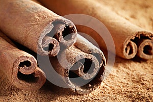 Cinnamon sticks macro
