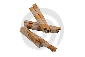 Cinnamon sticks macro isolated as Cut