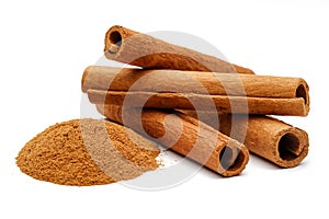 Cinnamon sticks and powder photo