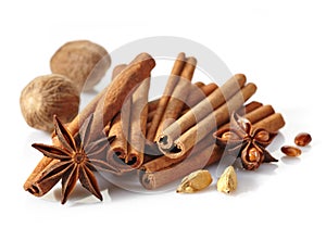 Cinnamon sticks and spices