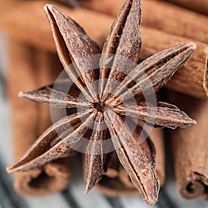 Cinnamon sticks and star anise