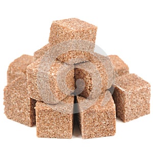 Cinnamon Sugar Cubes Isolated on White Background