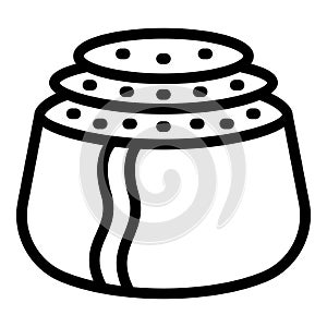 Cinnamon twist bun icon outline vector. Sticky baked roll